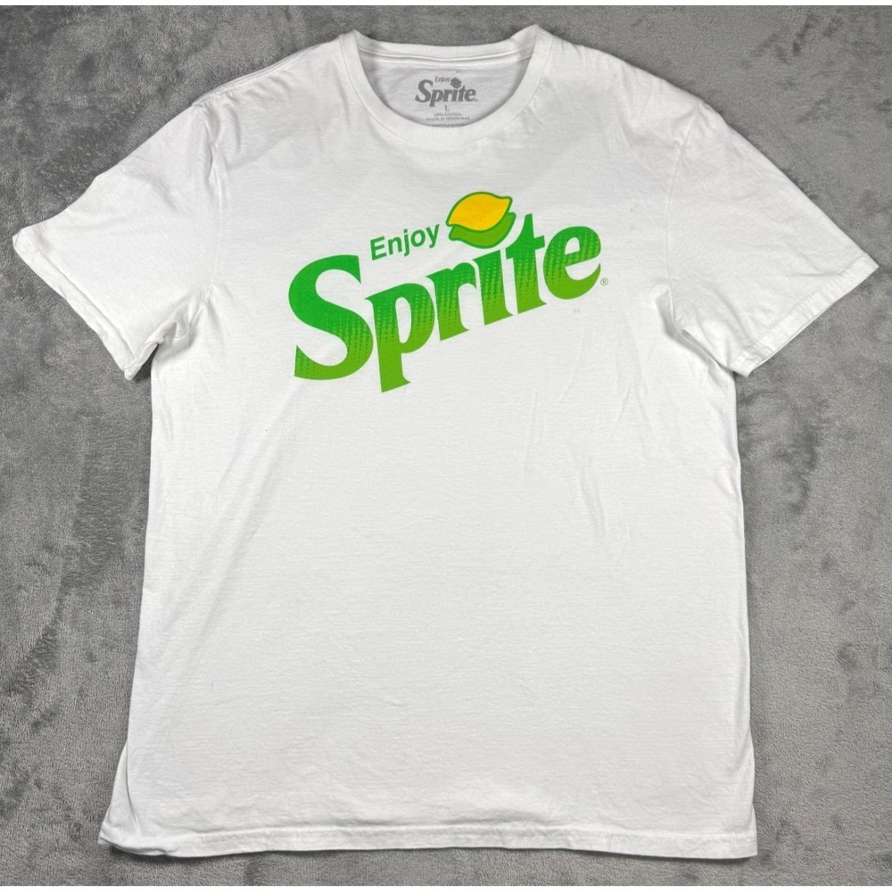 Sprite Graphic T-Shirt Mens White Enjoy Sprite Logo Size Large RN0100610